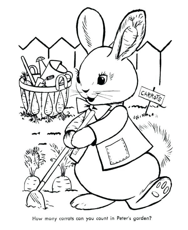 600x734 Peter Cottontail Coloring Pages Peter Cottontail Doing Carrot