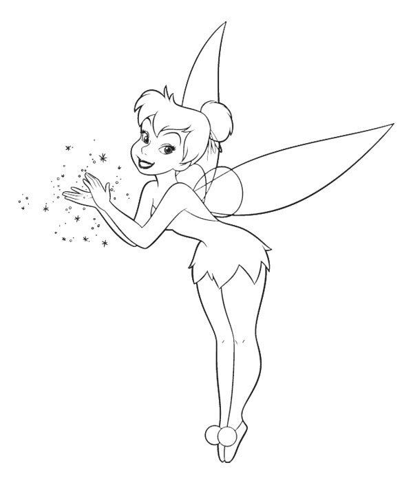 600x705 Peter Pan Tinker Bell Coloring Page