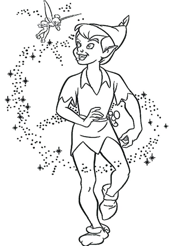 600x840 Coloring Pages Of Peter Pan Flying Around Peter Pan Coloring Page