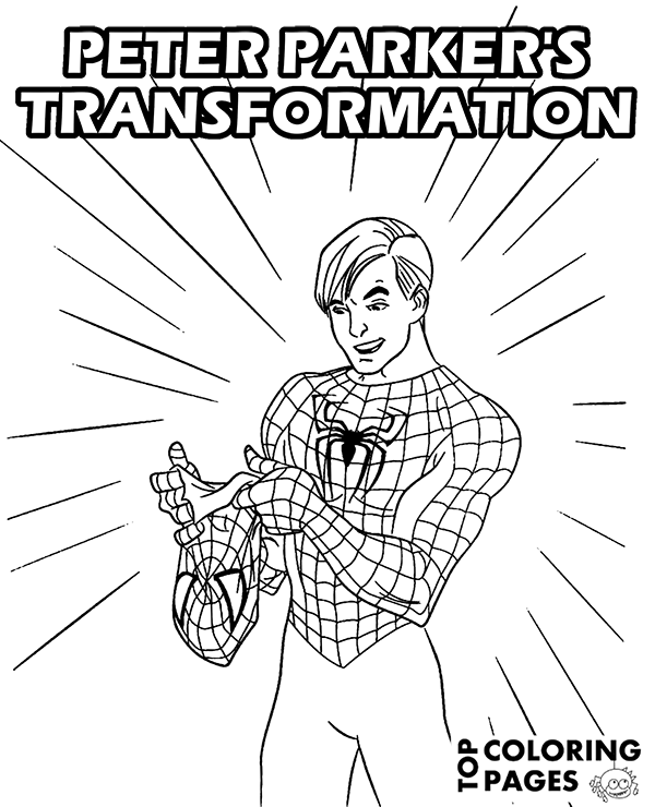 600x740 Peter Parker's Transformation Into Spider Man On Printable