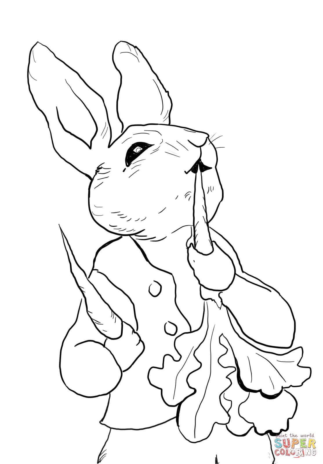 1114x1600 Peter Rabbit Eating Radishes Coloring Page From Peter Rabbit