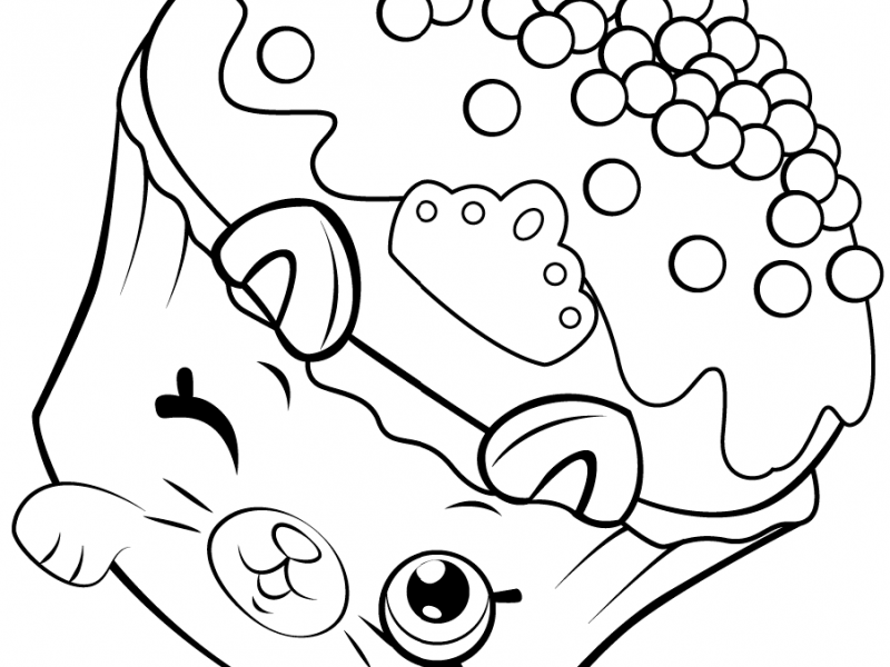 800x600 Color Page Petkins Royal Cupcake Shopkin Coloring Page Free