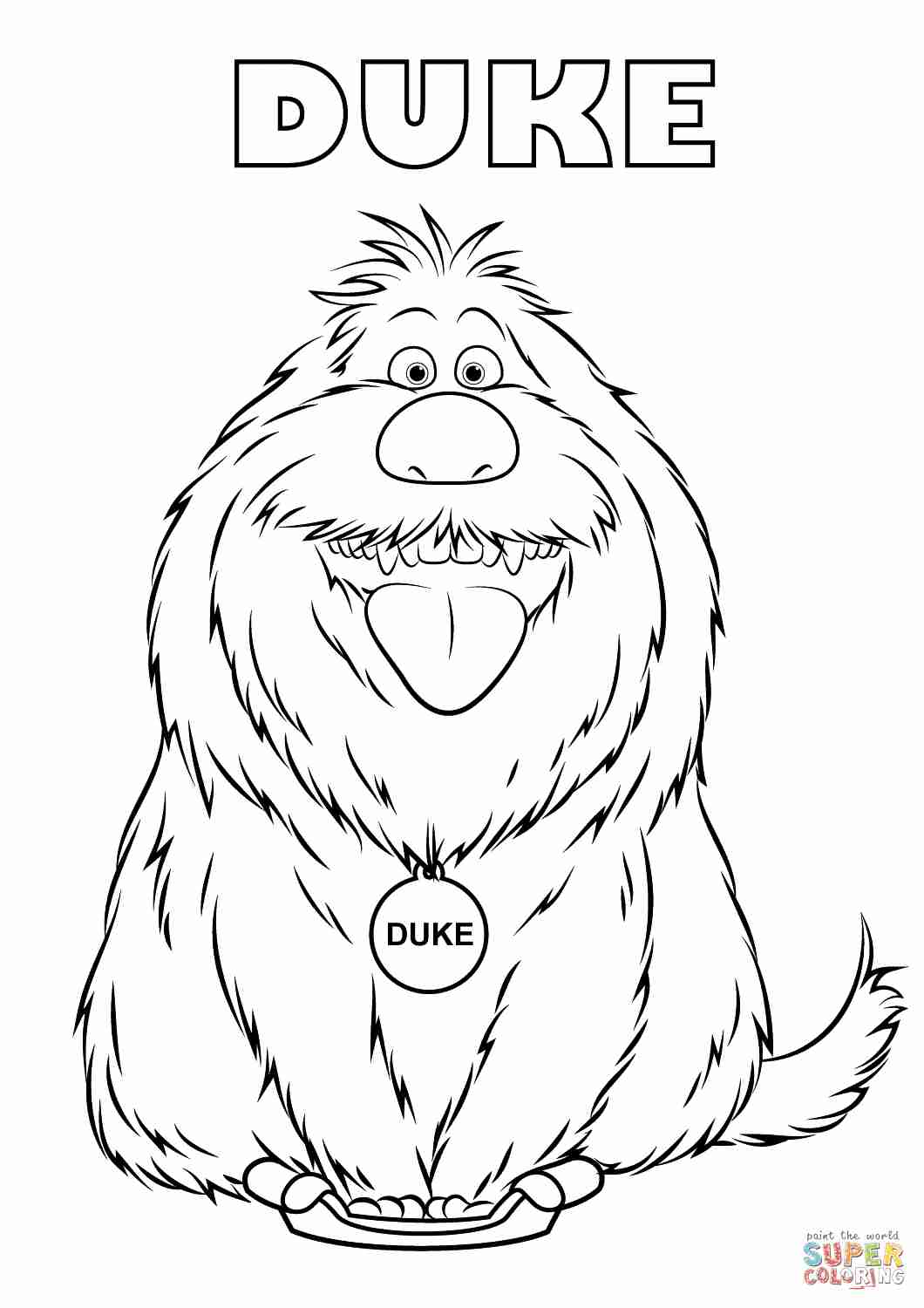 1060x1500 Duke From The Secret Life Of Pets Coloring Page Free Printable