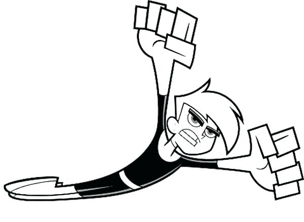 600x439 Danny Phantom Coloring Pages Phantom Flying Coloring Pages Danny