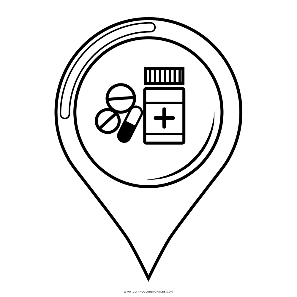 1000x1000 Pharmacy Coloring Page