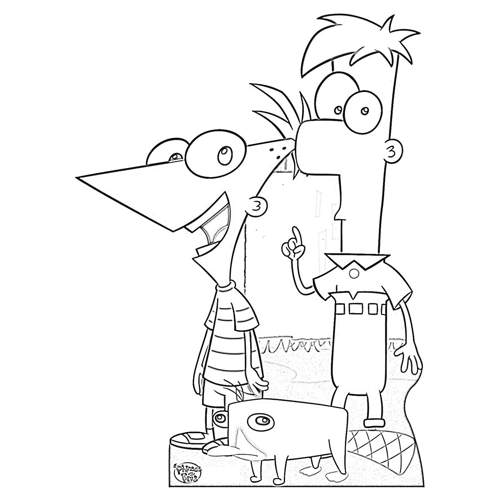 1600x1600 Phineas And Ferb Coloring Pages