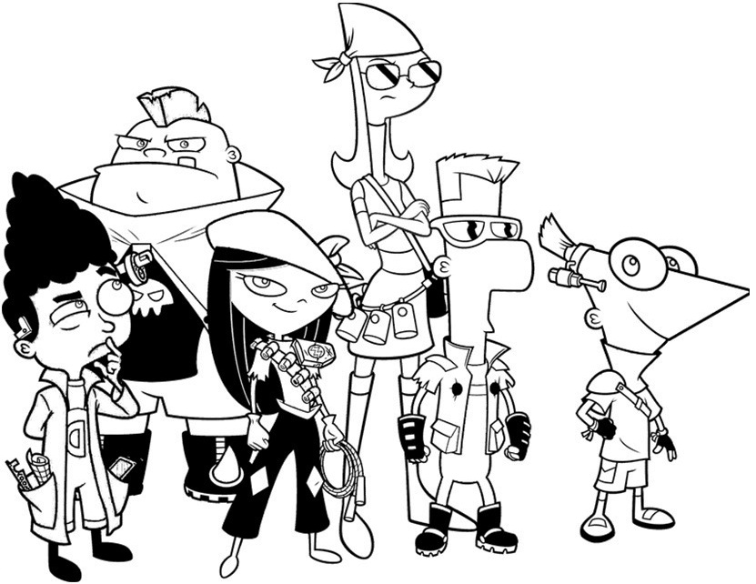 831x642 Super Design Ideas Phineas And Ferb Coloring Pages 2 To Print