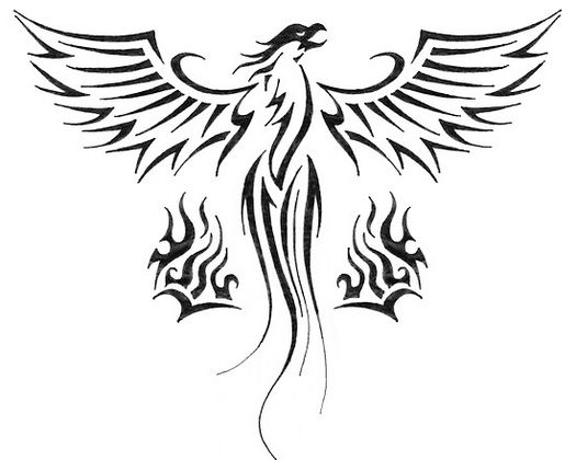 525x420 Phoenix Bird Coloring Pages