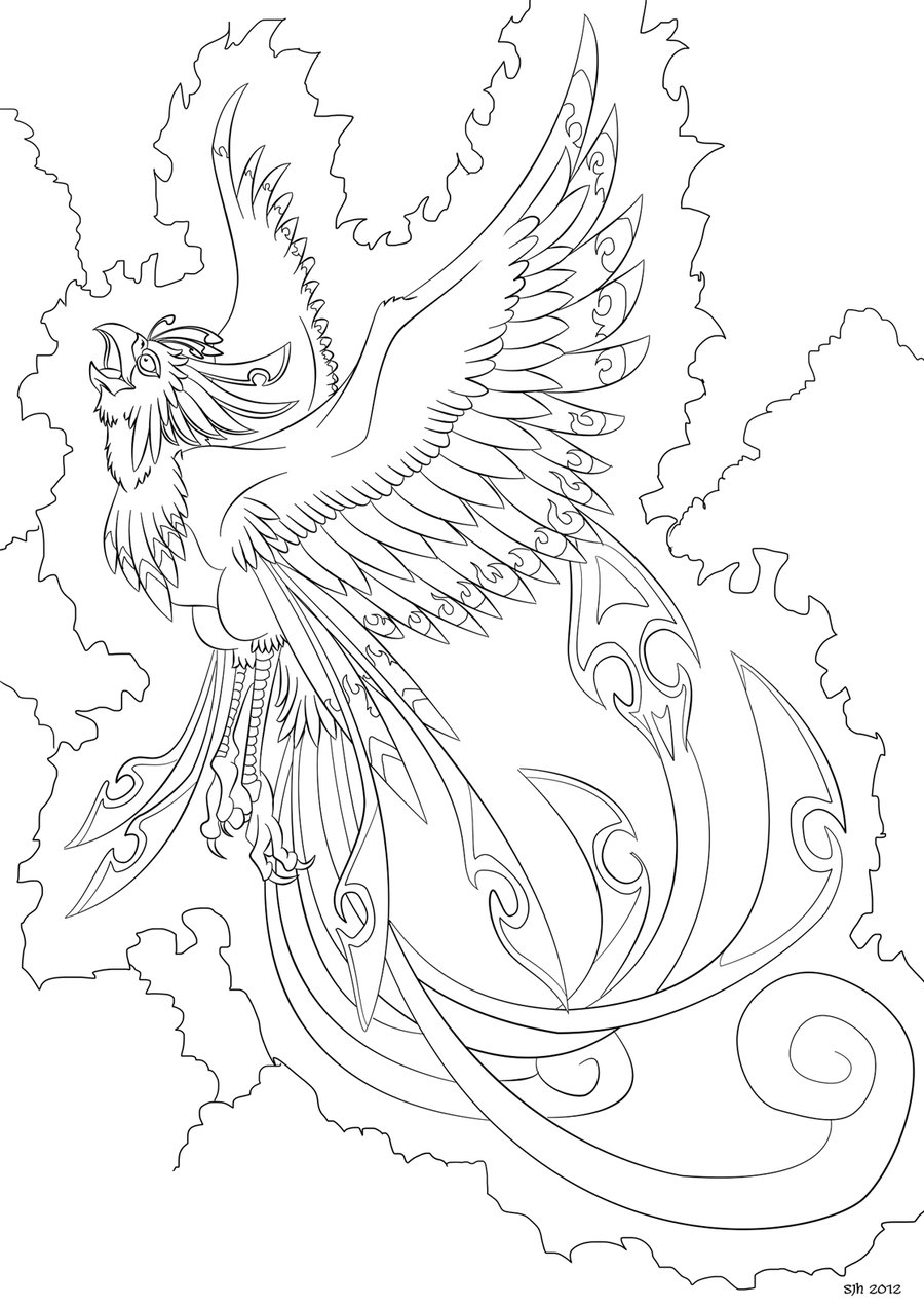 900x1273 Phoenix Bird Coloring Pages Download Coloring For Kids 2018
