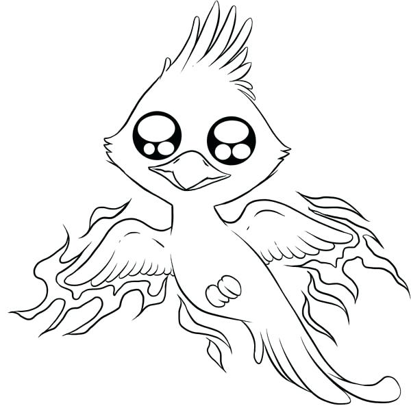 600x596 Phoenix Coloring Pages Adults Color Pages Mythical Animals