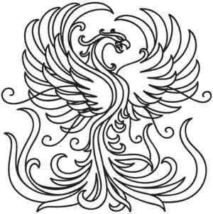 300x302 Phoenix Fiery Phoenix Coloring Pages Embroidery