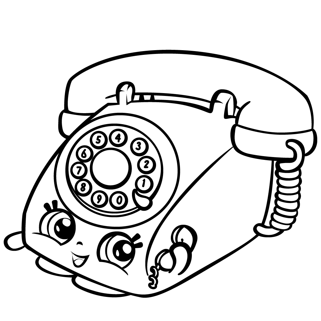 1024x1024 Shopkins Smarty Phone Coloring Pages Free