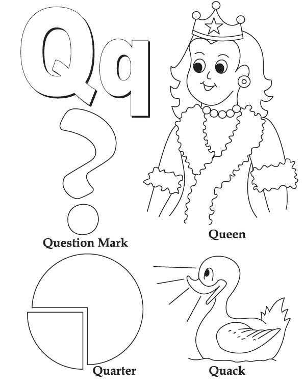 596x768 Q Is For Quarter Coloring For Kids Letters Amp Numbers