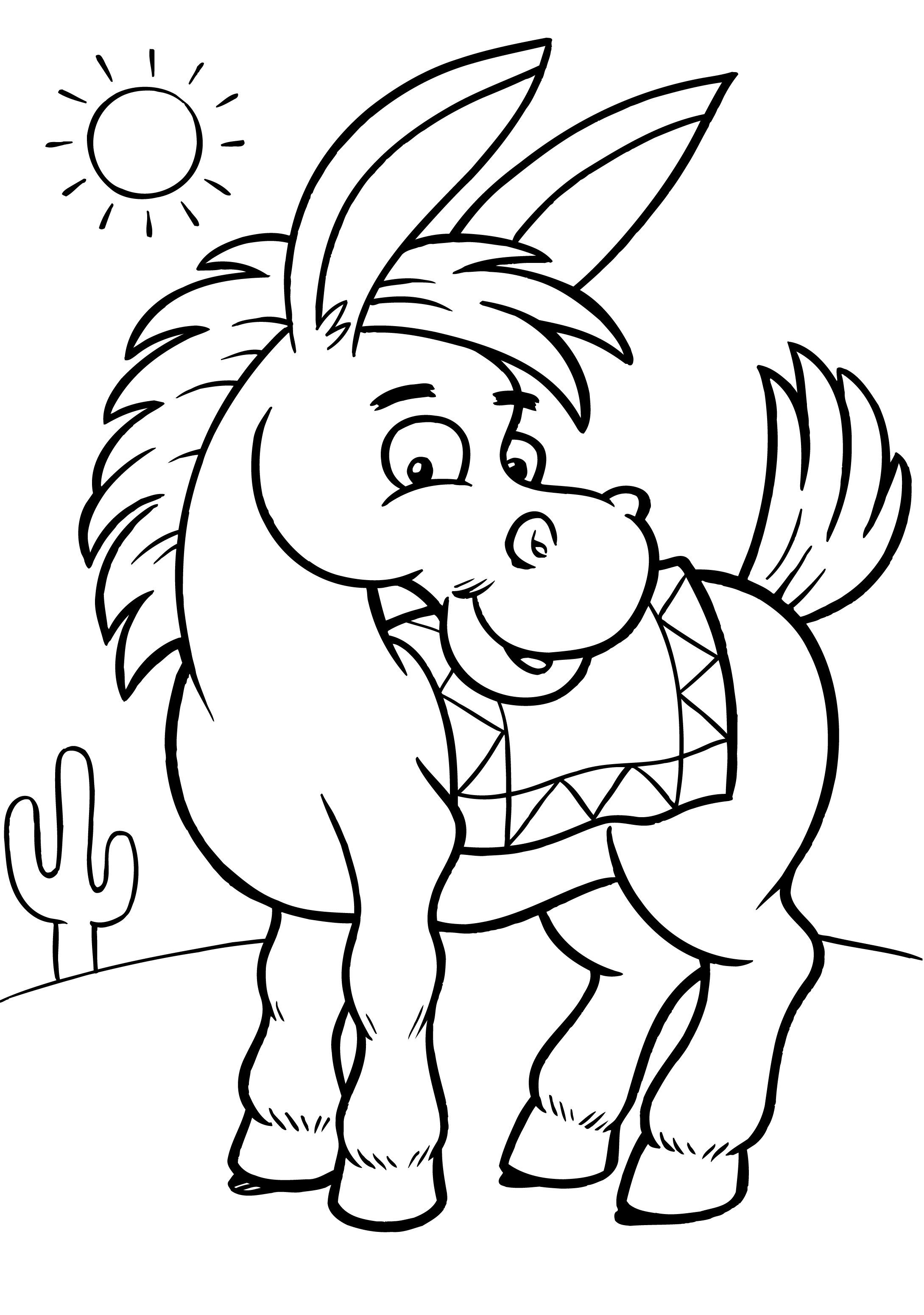 2179x3101 Free Printable Donkey Coloring Pages For Kids