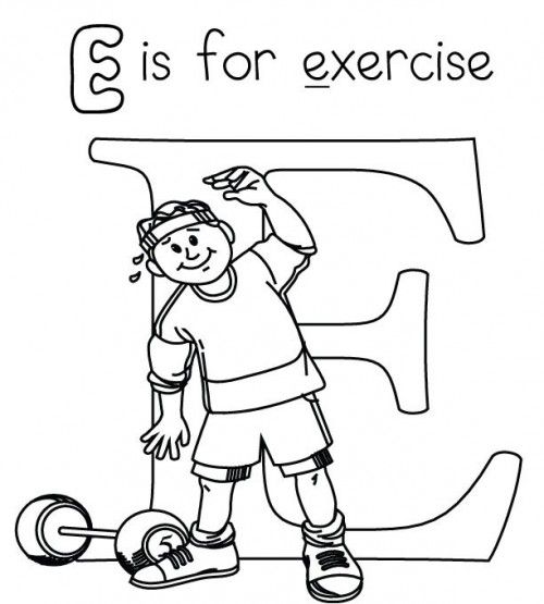 500x555 Letter E Is For Exercise Coloring Page Src 2014