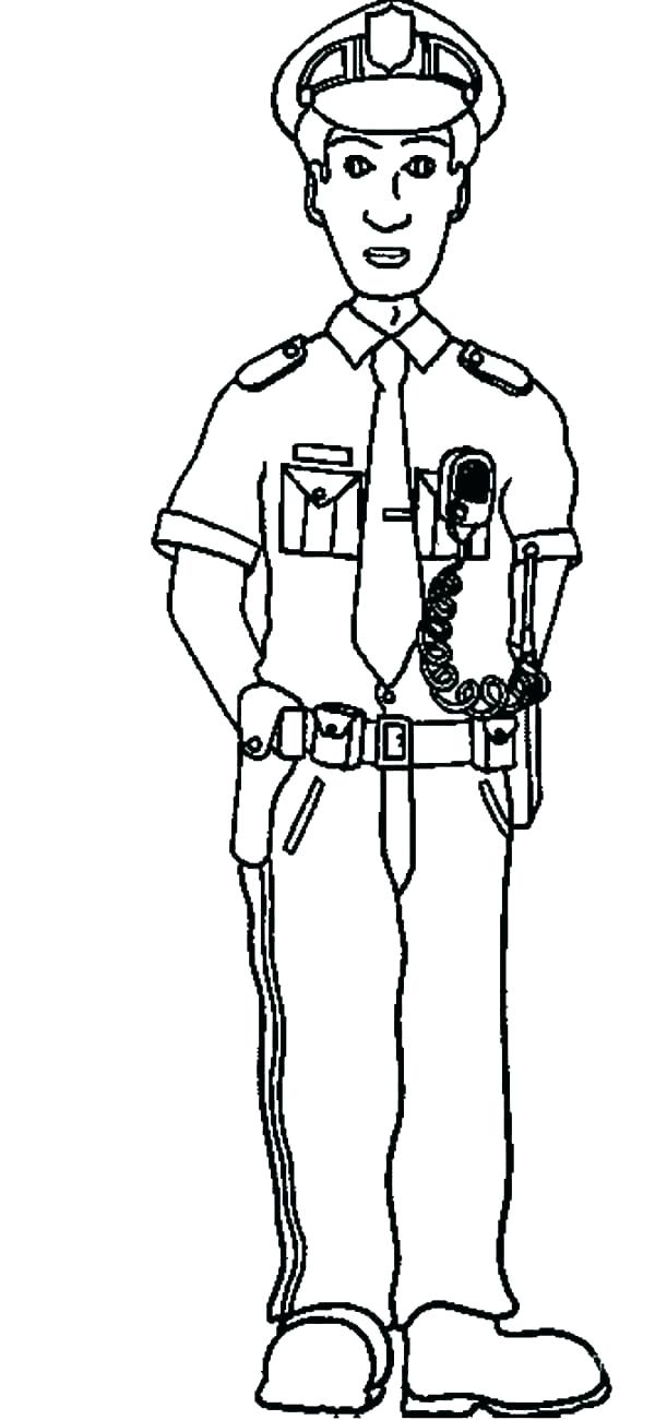 600x1301 Police Officer Coloring Page Pages And Pi Female