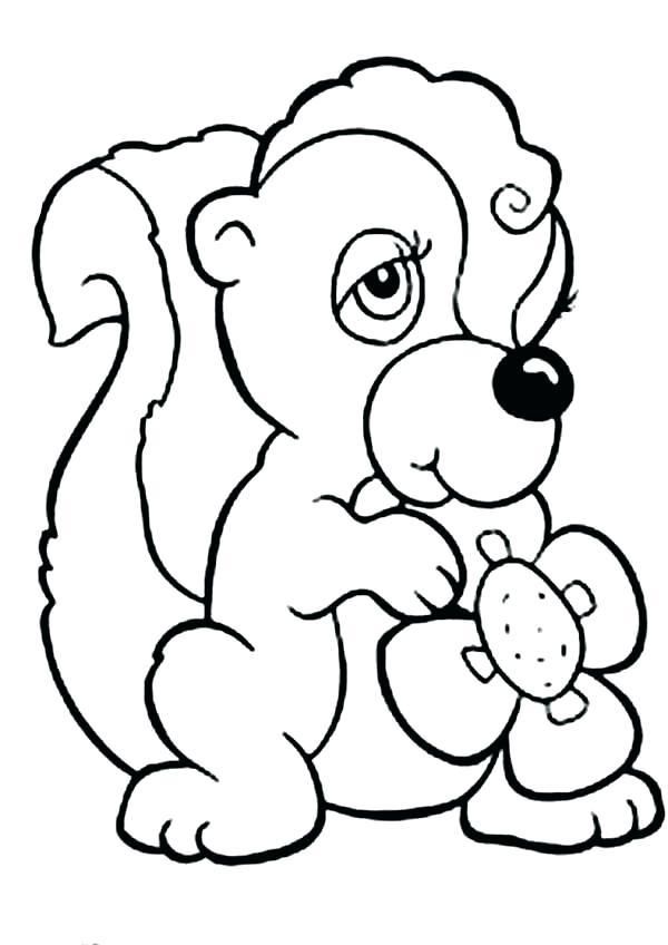 600x848 Skunk Coloring Page Coloring Page Flower The Skunk For Coloring Pi