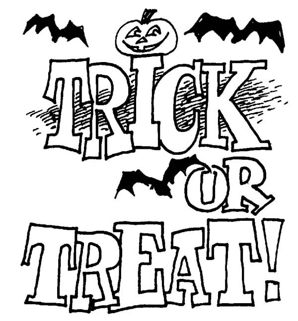600x647 Trick Or Treat Coloring Page