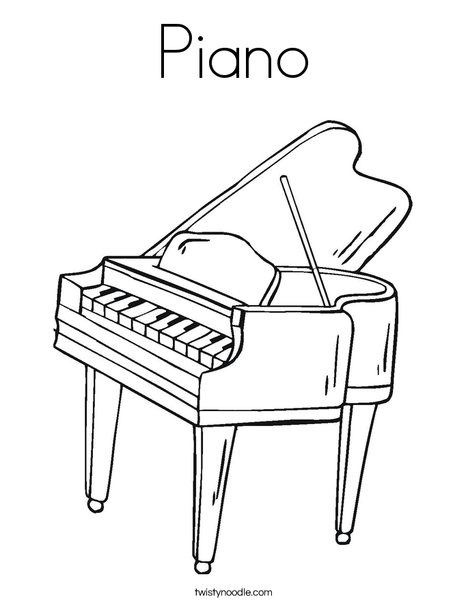 468x605 Piano Coloring Page