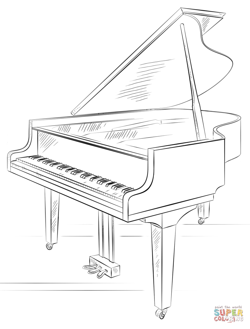 824x1084 Piano Coloring Pages Fresh Grand Piano Coloring Page Logo