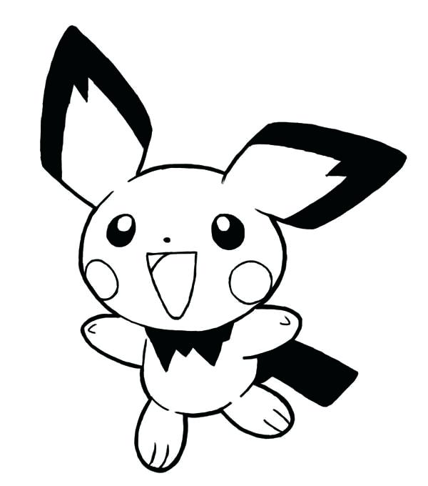 600x680 Coloriage Deux Mignons Petits Pichu Pokemon Et Pikachu