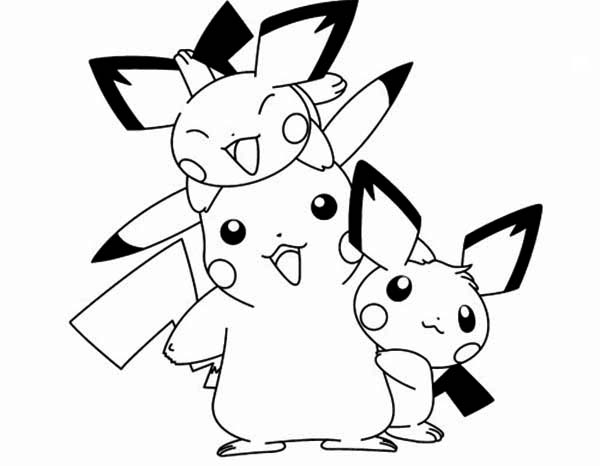 600x466 Pichu Happy Family Coloring Page Color Luna