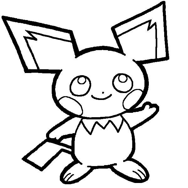 600x600 Pichu Drawing Coloring Page Color Luna