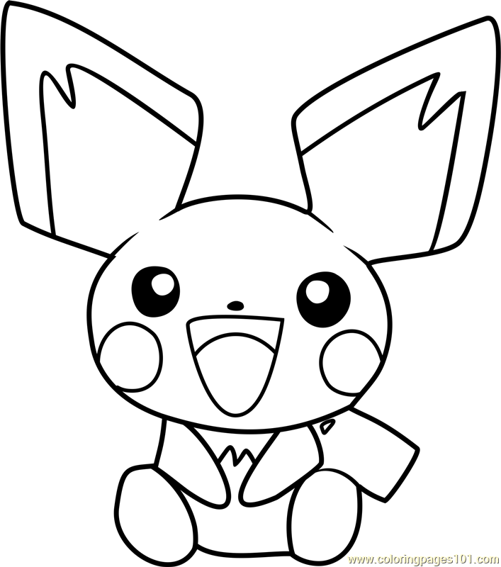 707x800 Pichu Pokemon Coloring Page