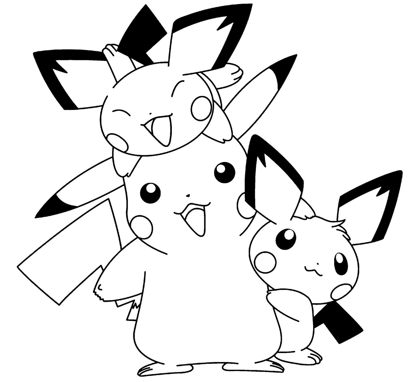 1600x1490 Playful Pichu And Pokemon Coloring Pages Cute And Playful Pichu