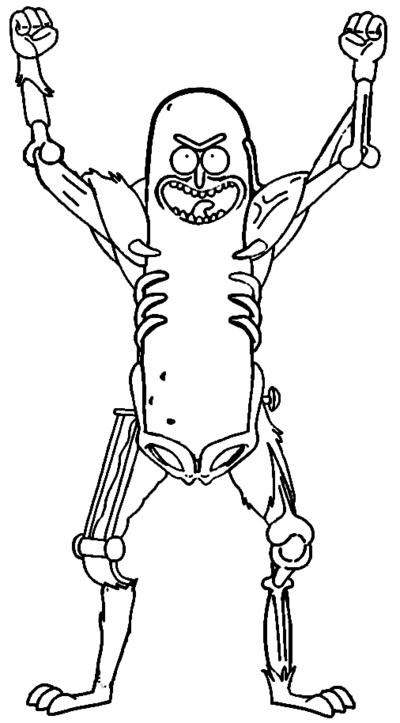 400x723 Pickle Rick Coloring Page Rick And Morty By Sanorace