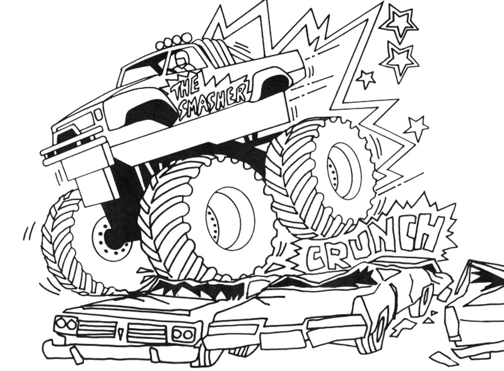1024x754 Precious Truck Coloring Pages Monster Destruction Coloringstar