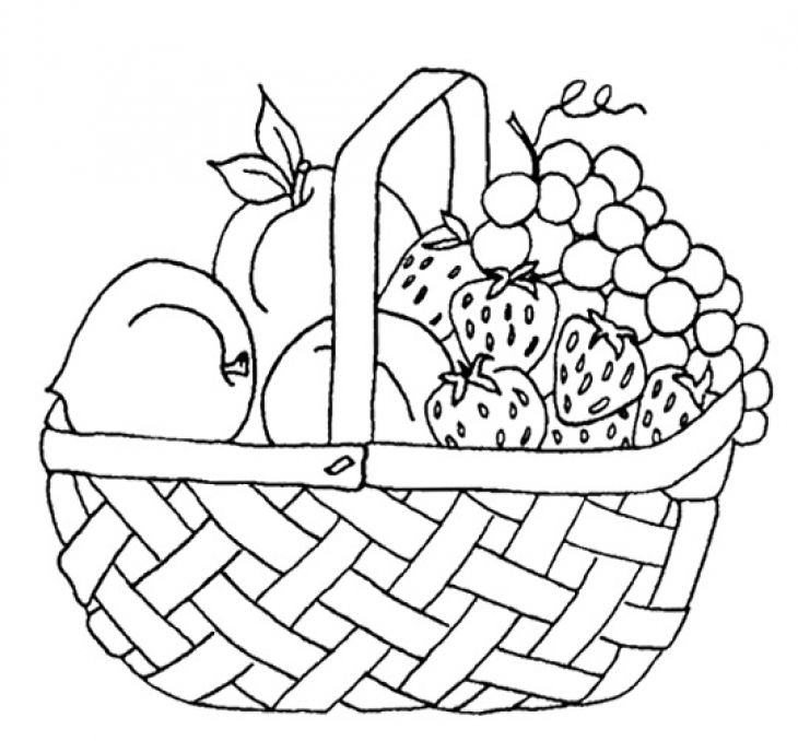 730x678 Free Printable Fruits In Picnic Basket Coloring Page Fun