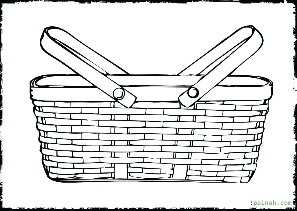 1024x728 Basket Coloring Page Bunnies Bunny With A Basket Of Eggs Coloring