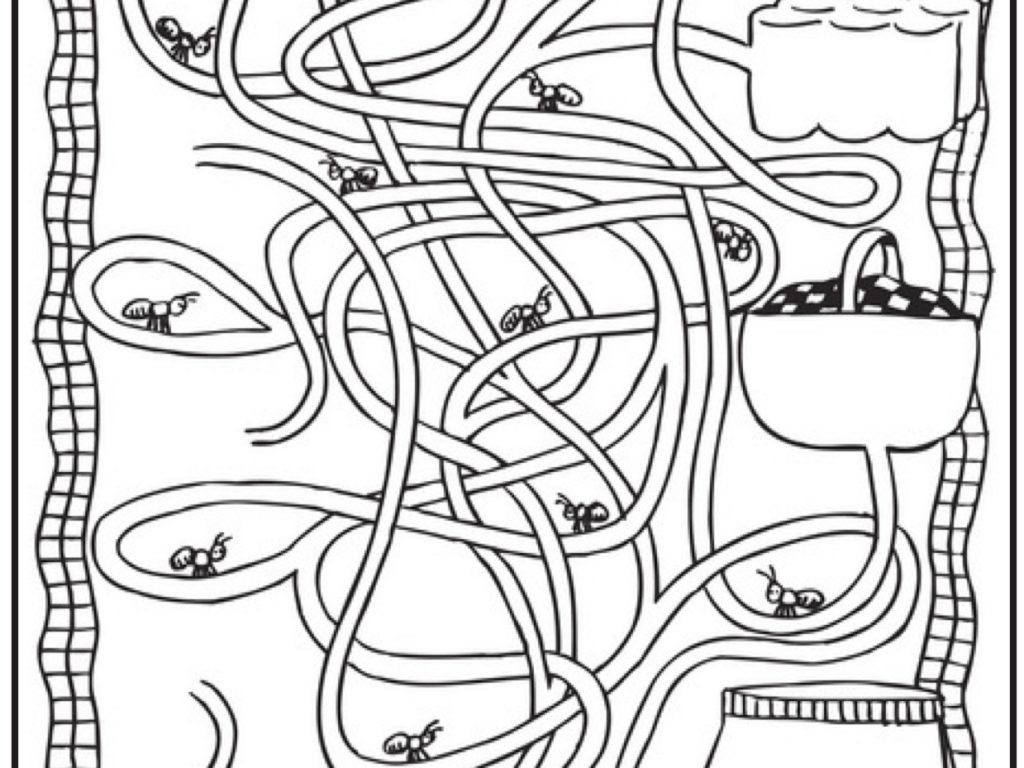 1024x768 Picnic Coloring Ayeletkeshet Printable Basket Pages Pagesprintable