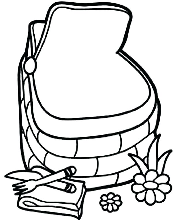 600x763 Picnic Basket Coloring Page