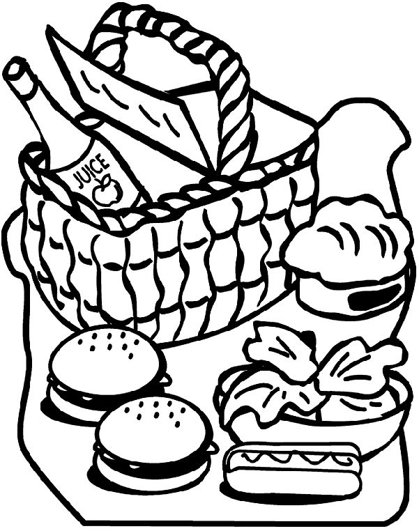 Picnic Blanket Coloring Pages