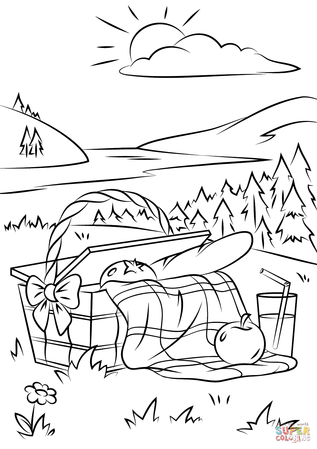 1060x1500 Picnic Basket Coloring Page Free Printable Pages Best Color