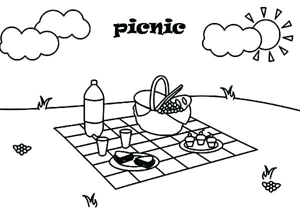 600x420 Picnic Coloring Pages