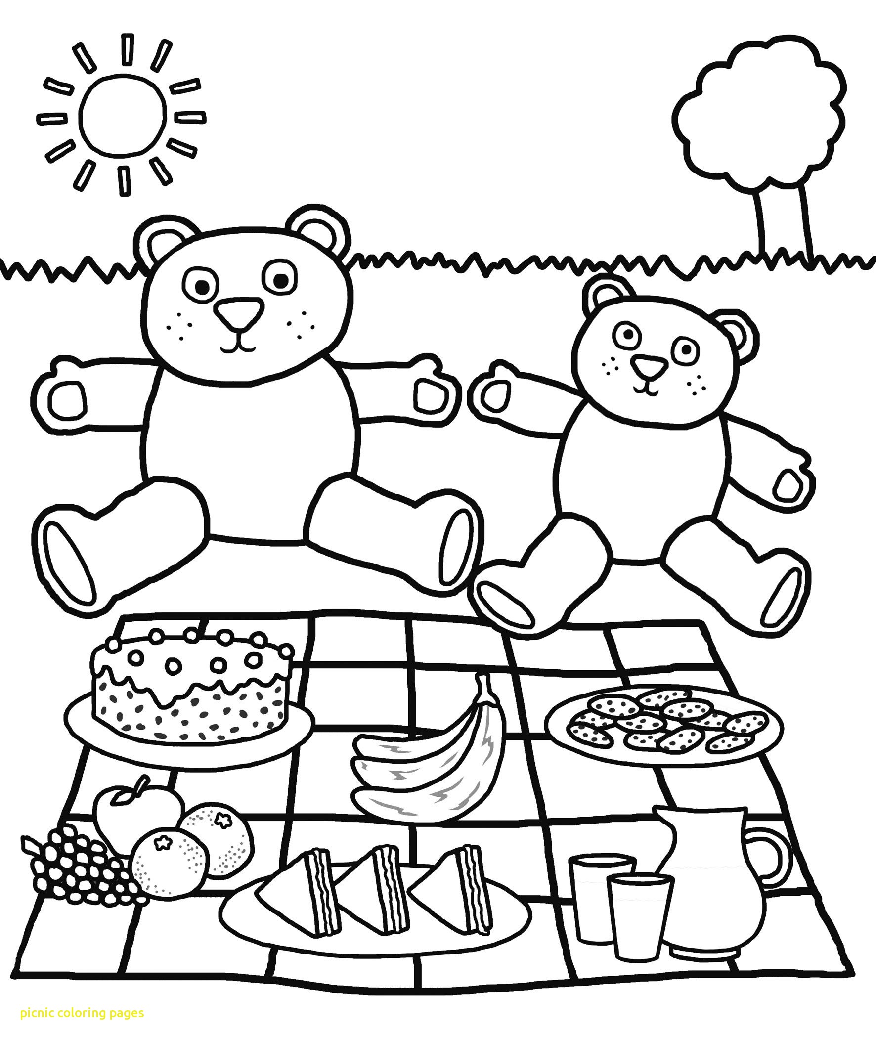 1772x2106 Picnic Coloring Pages With Picnic Spring Coloring Page 46329 Free