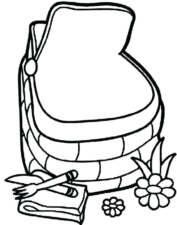 600x763 Picnic Coloring Pages Picnic Basket Coloring Page Beautiful Basket