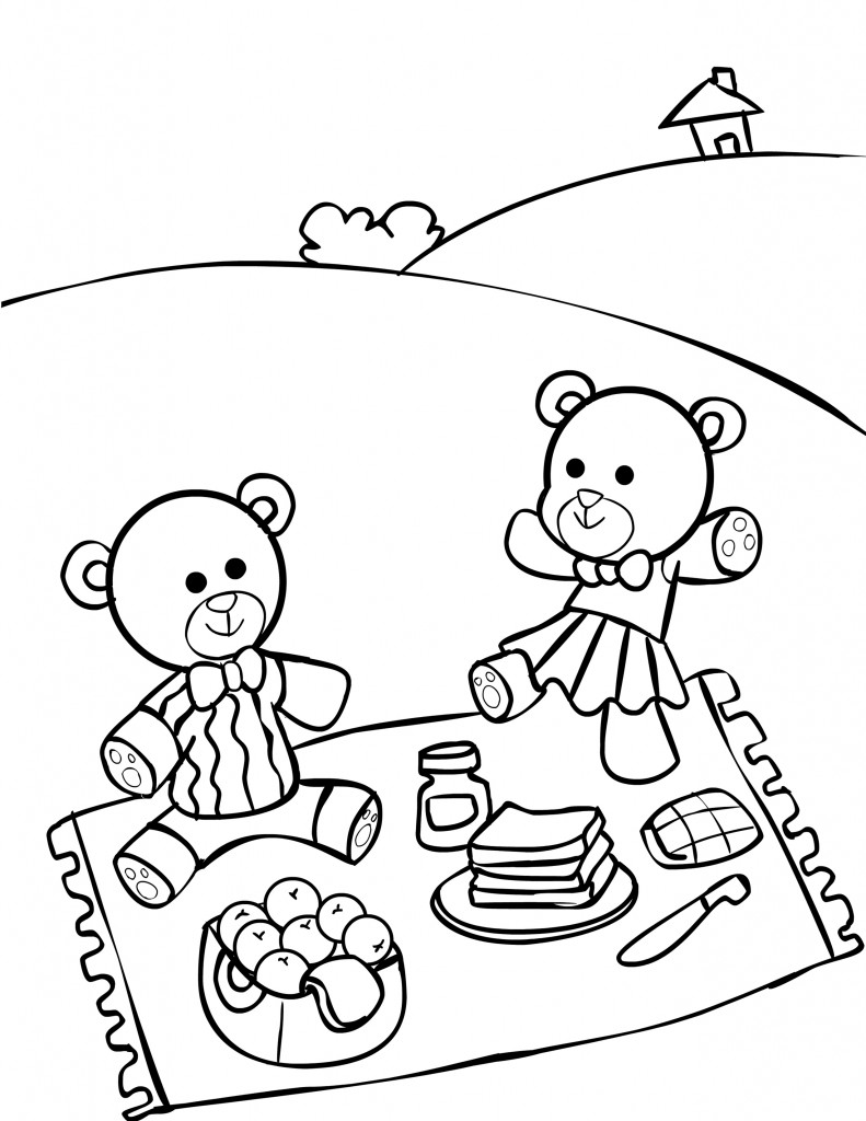 791x1024 Picnic Food Coloring Page Free Printable Pages
