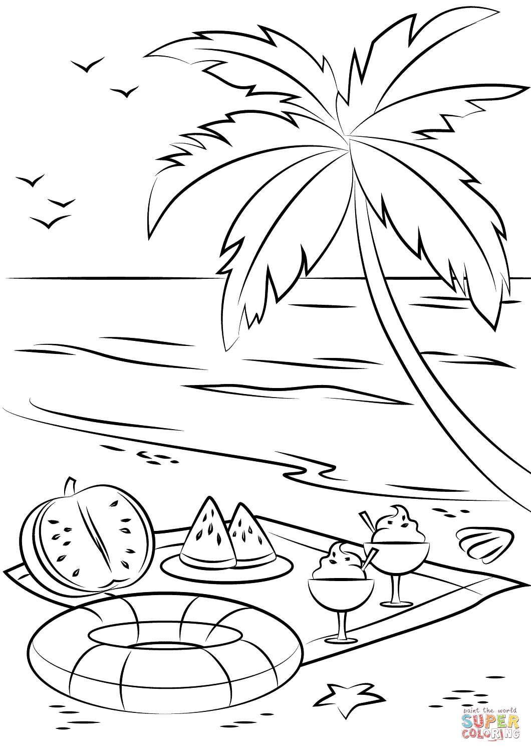 1060x1500 Picnic Food Coloring Page Free Printable Pages