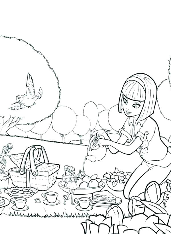 600x820 Astounding Picnic Coloring Pages Picnic Coloring Pages Summer