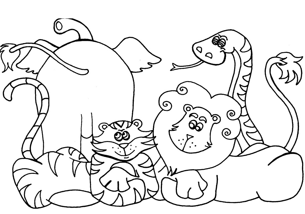 1060x745 African Animals Coloring Pages