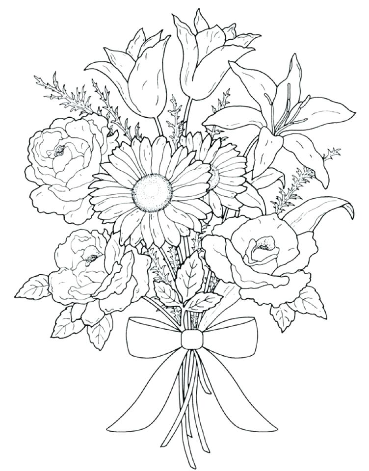 752x960 Botany Coloring Pages Realistic Flower Coloring Pages Realistic