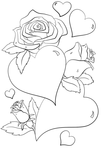 333x480 Roses Hearts Coloring Pages Coloring Pages