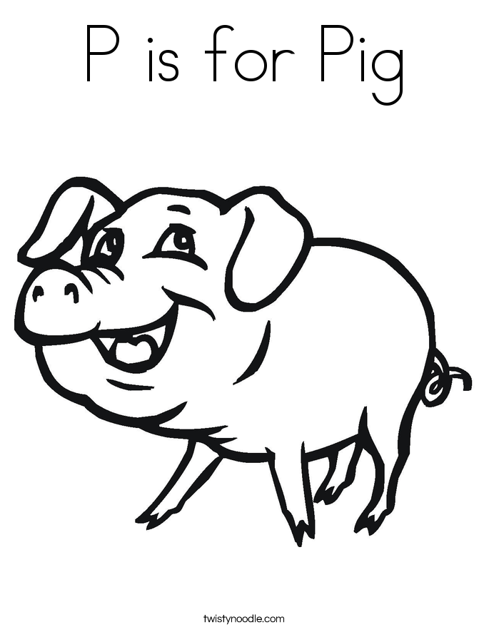 685x886 P Is For Pig Coloring Page