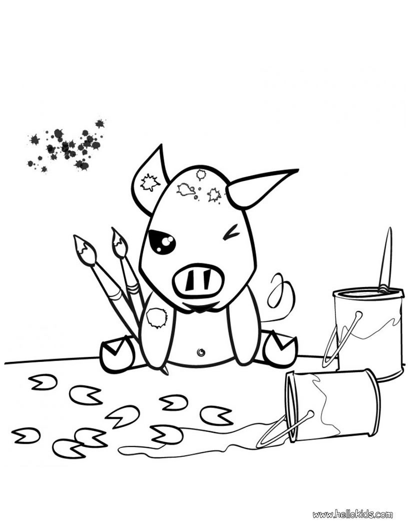 820x1060 Painting Pig Coloring Pages