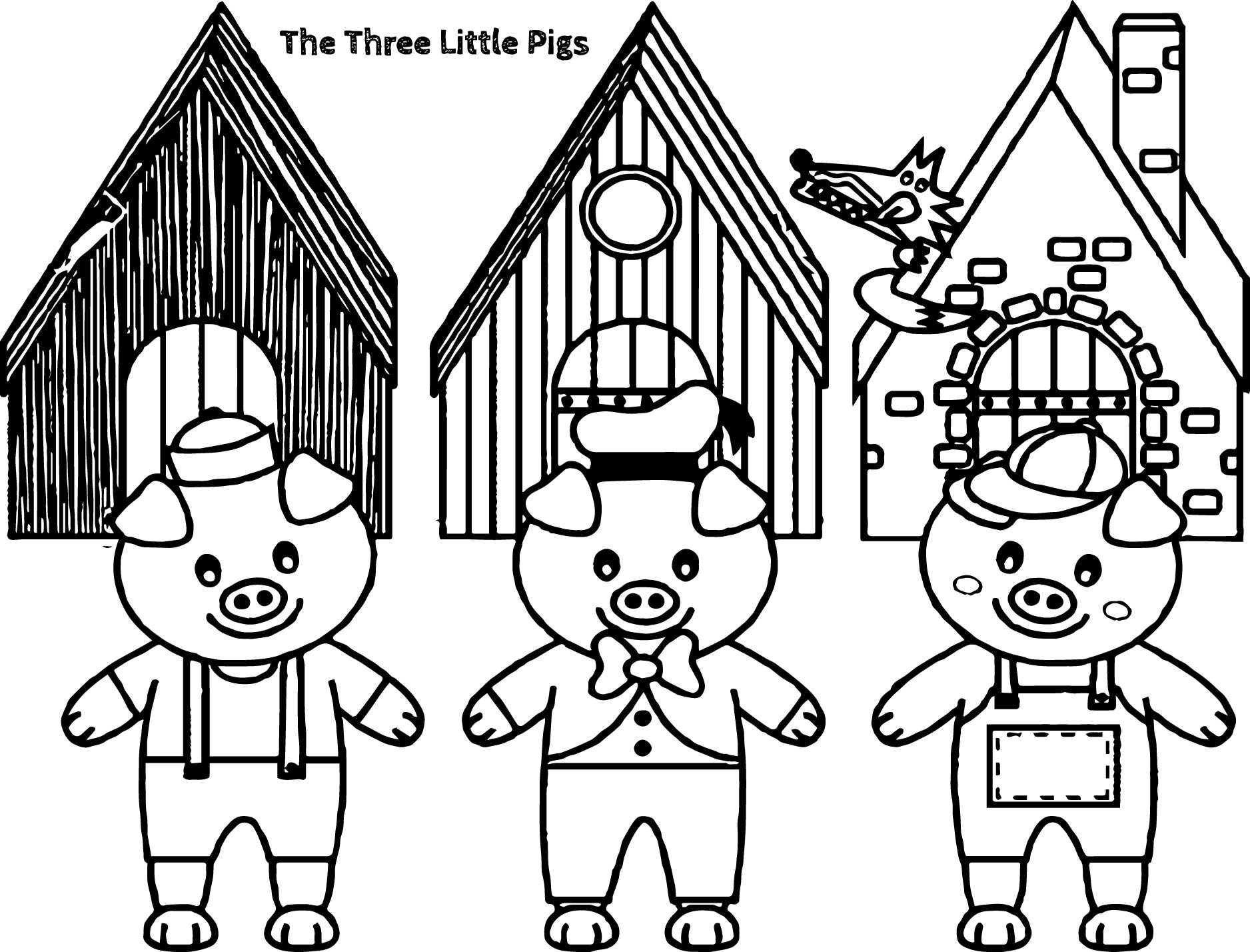 1876x1428 Three Little Pig Coloring Pages Vitlt To Print Free Books