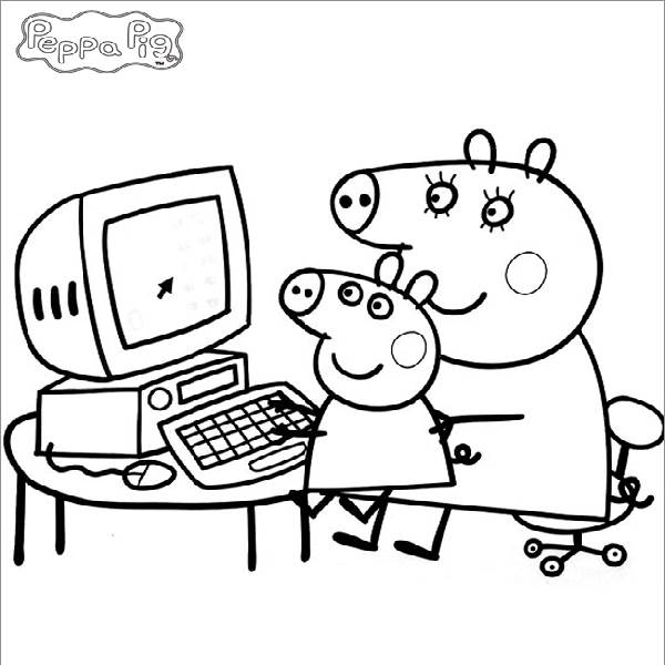 600x600 Peppa Pig Coloring In Pages Peppa Coloring Pages